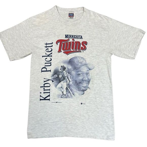 Minnesota TWINS Kirby Puckett Gray T Shirt Vintage 1997 Size Medium - Picture 1 of 12